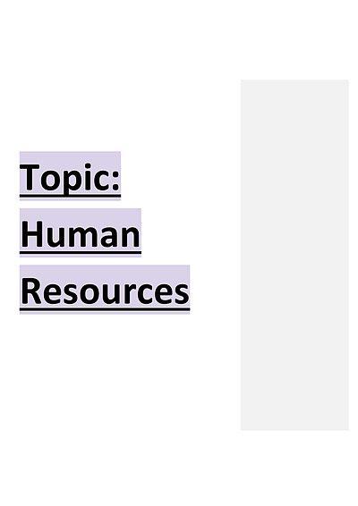 Cover page of Human Resource Topic Notes