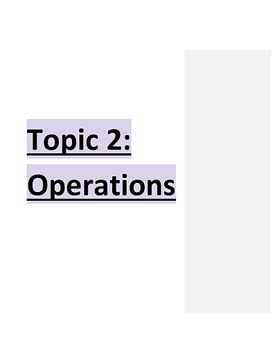 Cover page of Operations Topic Notes