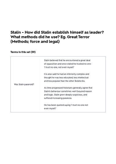 Cover page of Stalin - How did Stalin establish himself as leader?