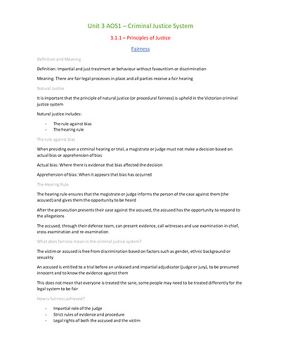 Cover page of 98.60 ATAR Legal Studies Notes