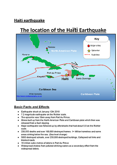 Cover page of Geography Case Study: Haiti earthquake.