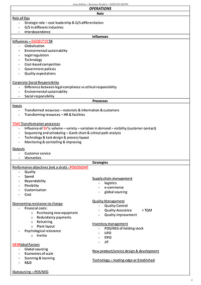 Cover page of BAND 6 97.15 HSC BUSINESS STUDY NOTES