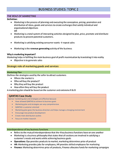 Cover page of Band 6 - Marketing Notes (With Case Studies)