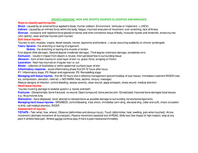Cover page of PDHPE year 12 course (detailed) summary notes