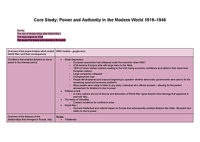 Cover page of Modern History band 6 Notes- Year 12 