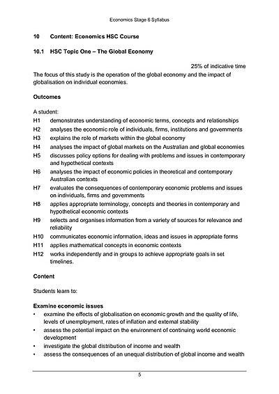 Cover page of (#1 STATE RANK, 99.95 ATAR) HSC ECONOMICS TOPIC 1 COMPREHENSIVE SYLLABUS NOTES