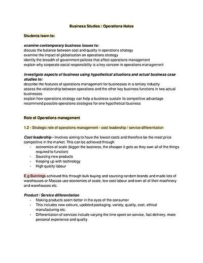 Cover page of YEAR 12 BUSINESS STUDIES - FULL COURSE NOTES 