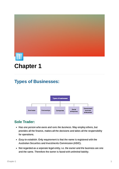 Cover page of Business Management Units 3 & 4 Notes {Raw 44 SS}