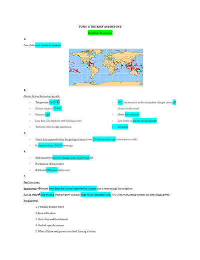 Cover page of MARINE SCIENCE Unit 3&4 Syllabus Notes