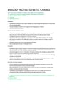 Cover page of HSC biology notes (genetic change)
