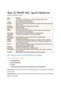 Cover page of PDHPE HSC notes (sports medicine)