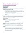 Cover page of Core 1 Prelim - Better Health for Individuals