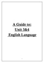 Cover page of A Guide to Unit 3 and 4 English Language