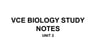 Cover page of Biology Unit 2 Notes