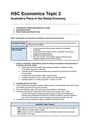 Cover page of HSC Economics Topic 2 - Australia&amp;#039;s Place in the Global Economy