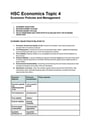 Cover page of HSC Economics Topic 4 - Economic Policies and Management