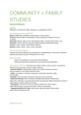 Cover page of Community and Family Studies - Preliminary Notes