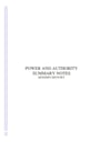 Cover page of Power and Authority Notes