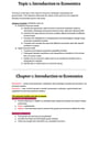 Cover page of Topic 1: Introduction to Economics - Comprehensive Notes