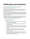 Cover page of PDHPE Option: Equity and Health Full Notes