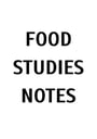 Cover page of Food Studies Unit 3/4 Notes 