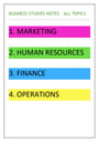 Cover page of Business studies notes whole course