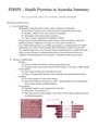 Cover page of Summary notes for pdhpe, biology, food technology and religion