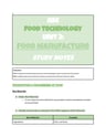 Cover page of BAND 6 HSC FOOD TECHNOLOGY - Food Manufacture Study Notes