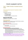 Cover page of HSC PDHPE SUMMARY NOTES