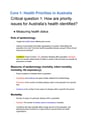 Cover page of HSC PDHPE Core 1: Health Priorities in Australia – Syllabus notes