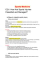 Cover page of HSC PDHPE Option: Sports Medicine – High-Quality Summary Notes