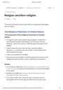 Cover page of Religion and Non-Religion - COMPLETE SOR II HSC BAND 6 NOTES