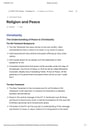 Cover page of Religion and Peace - COMPLETE SOR II HSC BAND 6 NOTES
