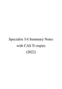 Cover page of VCE Specialist 3/4 notes (40 Raw 99.15 ATAR)