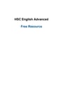 Cover page of HSC English Advanced - Free Resource